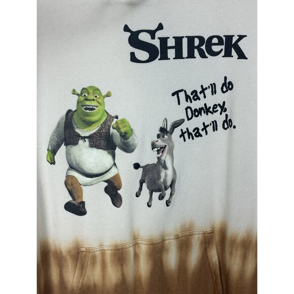 Shrek Dreamworks Men's 'That'll Do Donkey' Hoodie Beige Size L (42-44) - Picture 2 of 13
